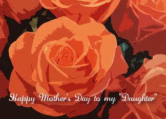 Mother's Day Like a Daughter to me, orange roses