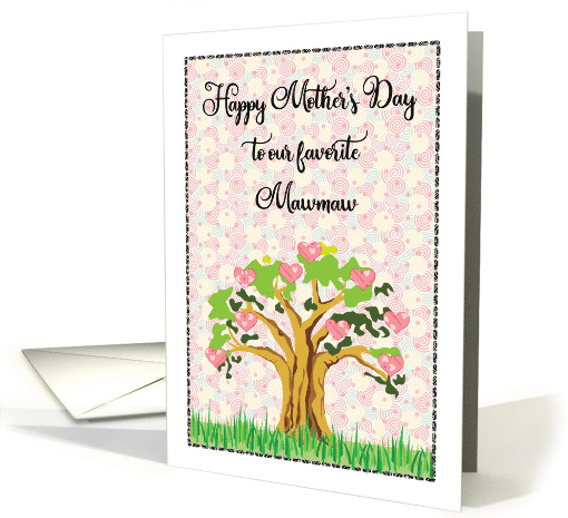 Mother's Day for Mawmaw, folk art design, tree, hearts card (1522500)