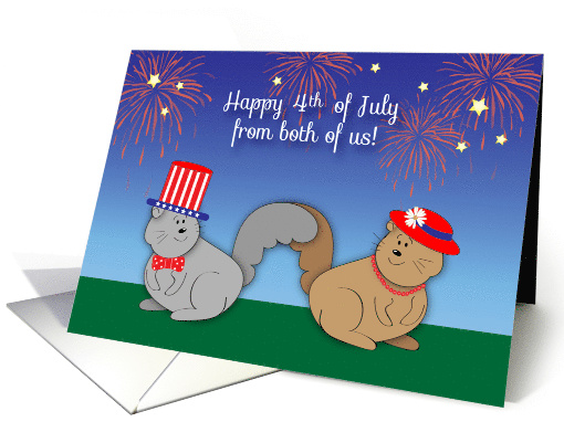 4th of July, from both of us, squirrels, fireworks card (1522656)