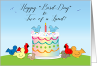 Shared Birthday, 2 of a Kind, Birds, Cake card