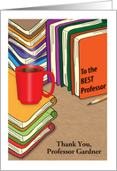 Custom Thank You, Professor, Textbooks, Coffee card