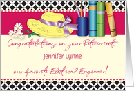 Custom Name Retirement, Female Electrical Engineer card