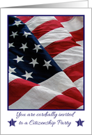 Citizenship Party Invitation, U. S. Flag, Stars card