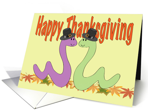Thanksgiving, Snakes in Pilgrim Hats card (1527838)