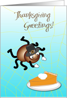 Spider Theme Thanksgiving, Pumpkin Pie card