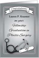 Custom Name Congratulations, Fellowship, Plastic Surgery card