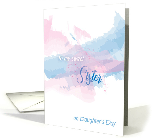 Daughter's Day for Sister, Pastel Pink, Blue card (1531232)