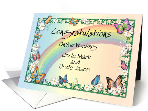 Congratulations, Wedding of Gay Uncles, Butterflies card (1531354)