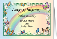 Congratulations, Wedding of Gay Uncles, Butterflies card