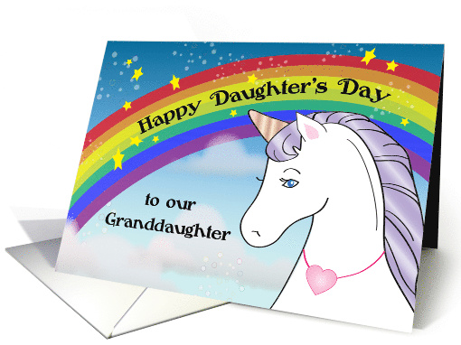 Daughter's Day for Granddaughter, Rainbow, Unicorn card (1531428)