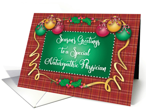 Season's Greetings Naturopathic Physician, Ornaments, Holly card