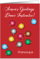 Custom Name Season’s Greetings for Dance Instructor card