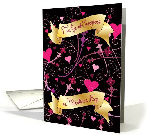 Valentine's Day for Caregiver, Hearts, Banners card (1533848)