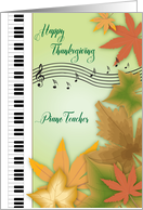 Thanksgiving for Piano Teacher, Keyboard, Leaves card