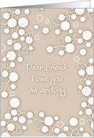 Apology for Friend, Abstract Design card