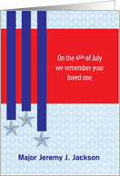 Custom Name In Remembrance, 4th of July, Stars card