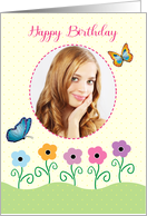 Photo Birthday for Daughter in Law, Flowers, Butterflies card