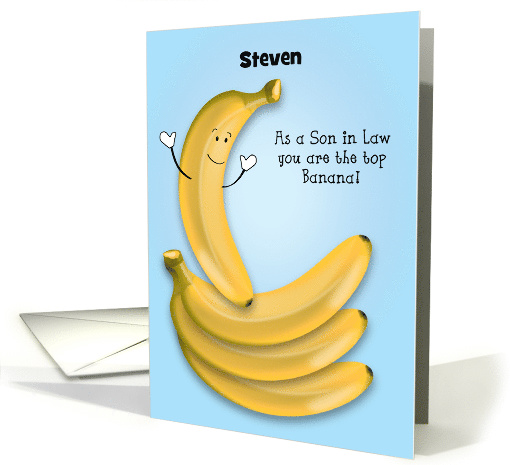 Custom Name, Son in Law 68th Birthday, Bananas card (1573068)