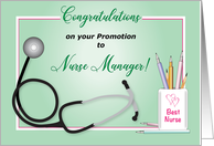 Congratulations on Promotion to Nurse Manager card