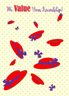 Value your Friendship Red Hats in Air