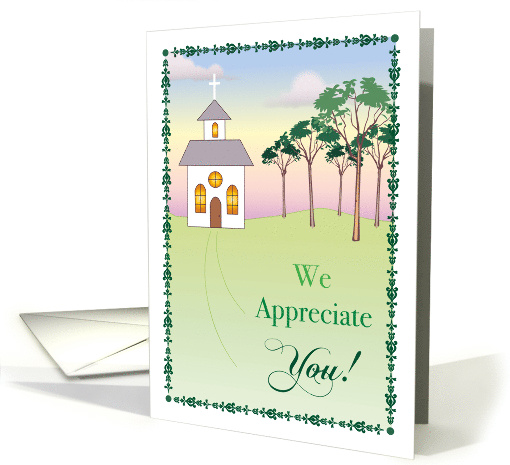 Pastor's Wife Appreciation, Church, Trees card (1577356)