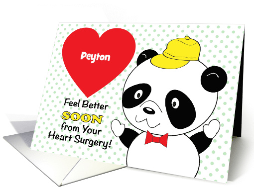 Custom Pediatric Heart Surgery Get Well, Panda card (1577634)