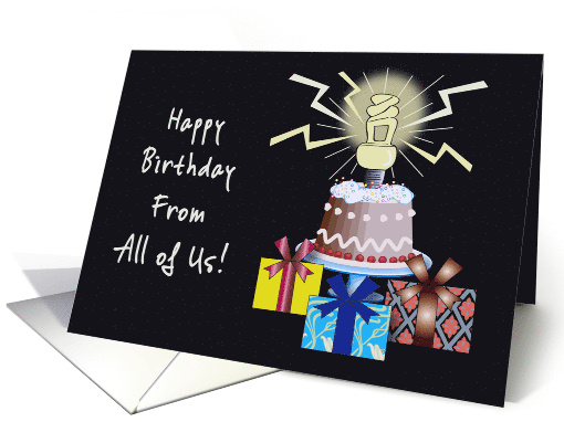 Birthday for Electrician, From All of Us, Blank card (1578068)