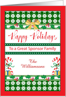 Custom Happy Holidays for Sponsor Family card