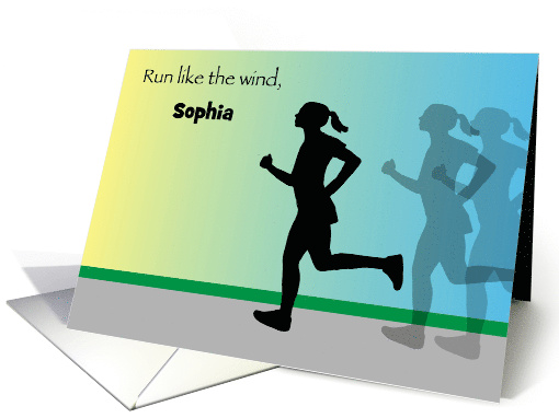 Custom Good Luck for Young Girl Running card (1578838)