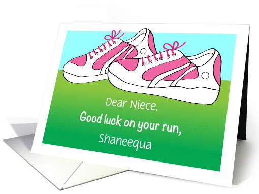 Custom Name, Good Luck for Young Girl, Sneakers card (1578846)