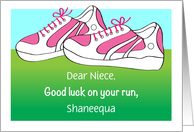 Custom Name, Good Luck for Young Girl, Sneakers card