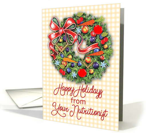 Business Happy Holidays for Nutritionist, Wreath card (1579238)