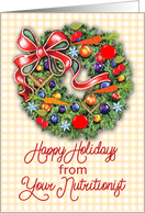 Business Happy Holidays for Nutritionist, Wreath card