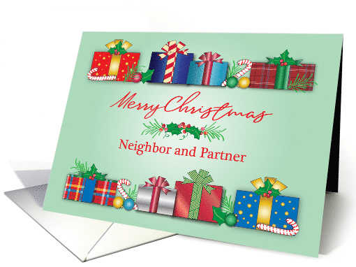 Merry Christmas for Neighbor & Partner, Presents card (1580454)