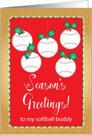 Season’s Greetings for Softball Buddy card