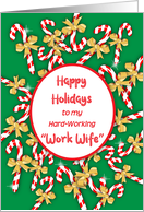Happy Holidays to Work Wife, Candy Canes card