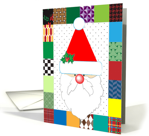 Christmas for Daughter's Boyfriend, Santa, Quilt card (1585176)