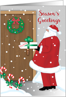 Business Season’s Greetings to Volunteer, Santa, Candy Canes card