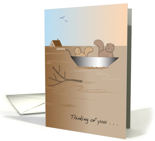 Thinking of You, Flood, Natural Disaster, Squirrels card (1587128)