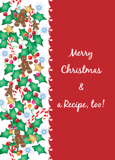Christmas Recipe Card, Blank, Gingerbread Men