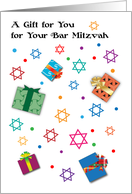 Congratulations Bar Mitzvah Gift Enclosed, Stars of David card
