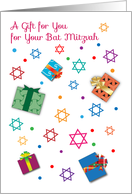Congratulations Bat Mitzvah Gift Enclosed, Stars of David card