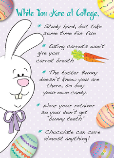 Away at College at Easter, Eggs, Bunny