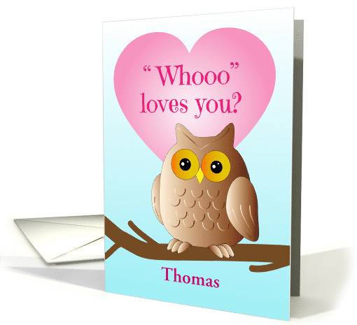 Custom Name Away at College, Owl, Heart card (1592714)