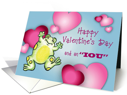 Valentine IOU for Kids, Frog, Hearts card (1592716)