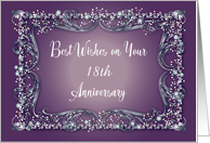 Custom Year Wedding Anniversary, Silver Frame card