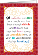 Custom Year Wedding Anniversary, Colorful Text card