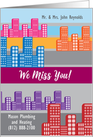 Custom Name Business Miss You, Buildings card