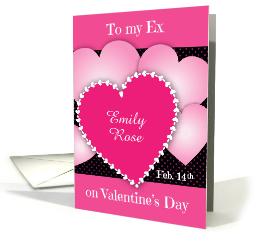 Custom Name Valentine's for Ex Girlfriend, Hearts card (1594264)