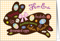 Easter Bunny for Neighbors, Eggs, Flowers card
